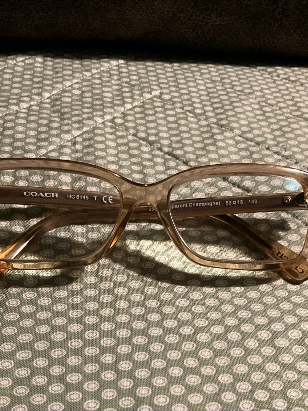 Coach Light Brown Translucent Rectangular Glasses